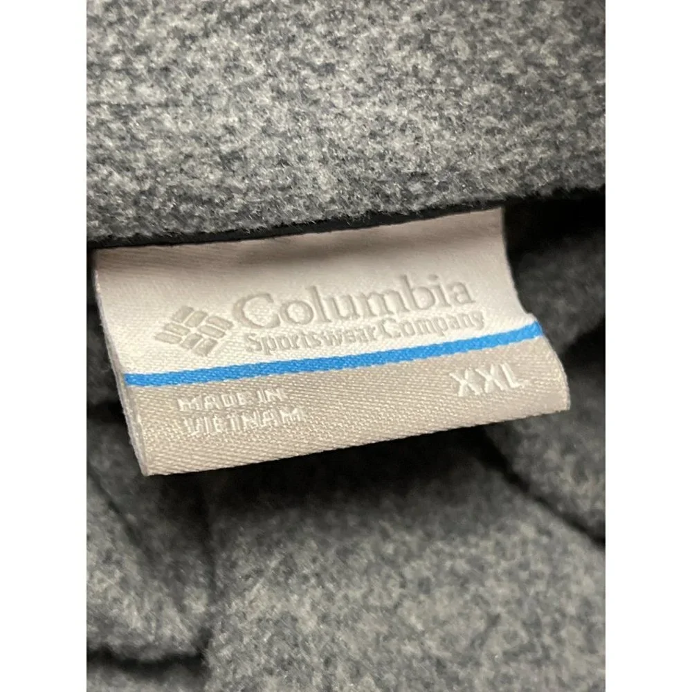 Columbia Color Block Grey Black 1/4 Snap Long Sleeve Fleece Pull Over Shirt XXL